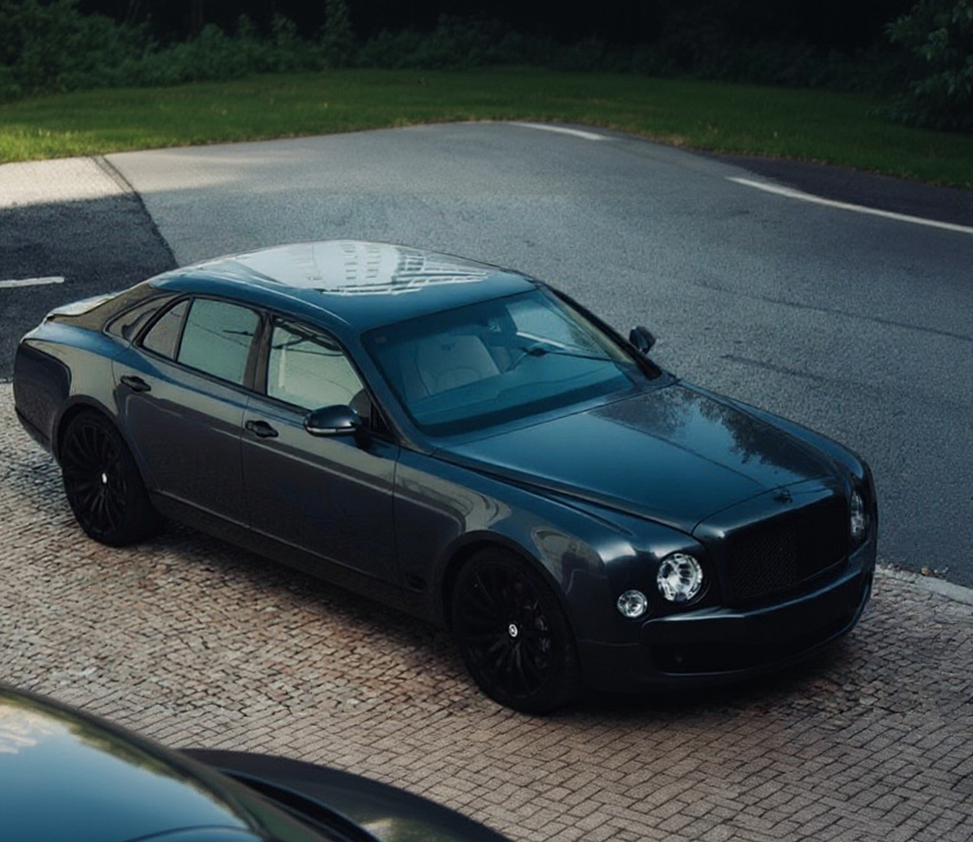 Bentley Mulsanne exterior - high-angle driver-side view